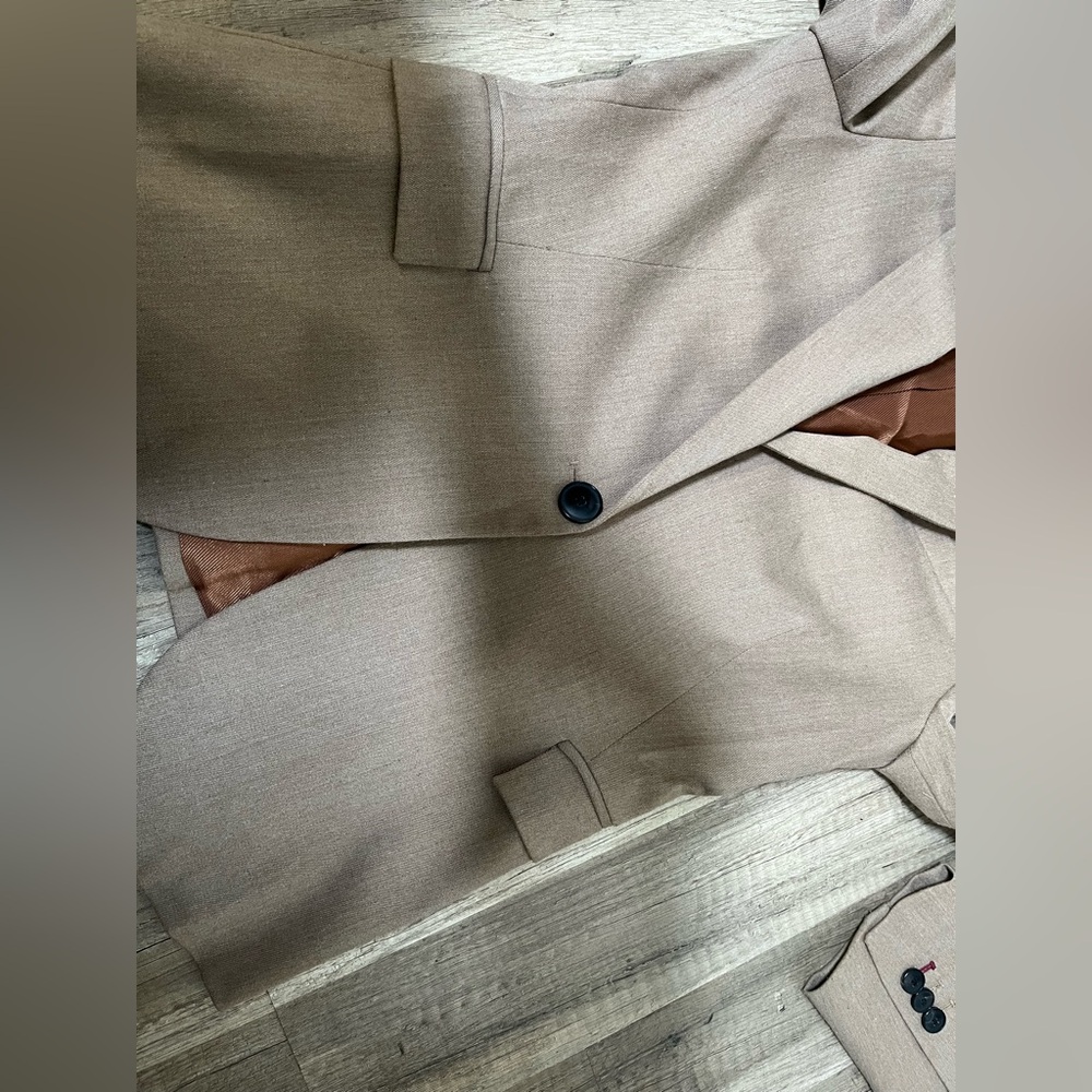 Zara Blazer Jacket Women’s Size Small Tan Tailore… - image 5